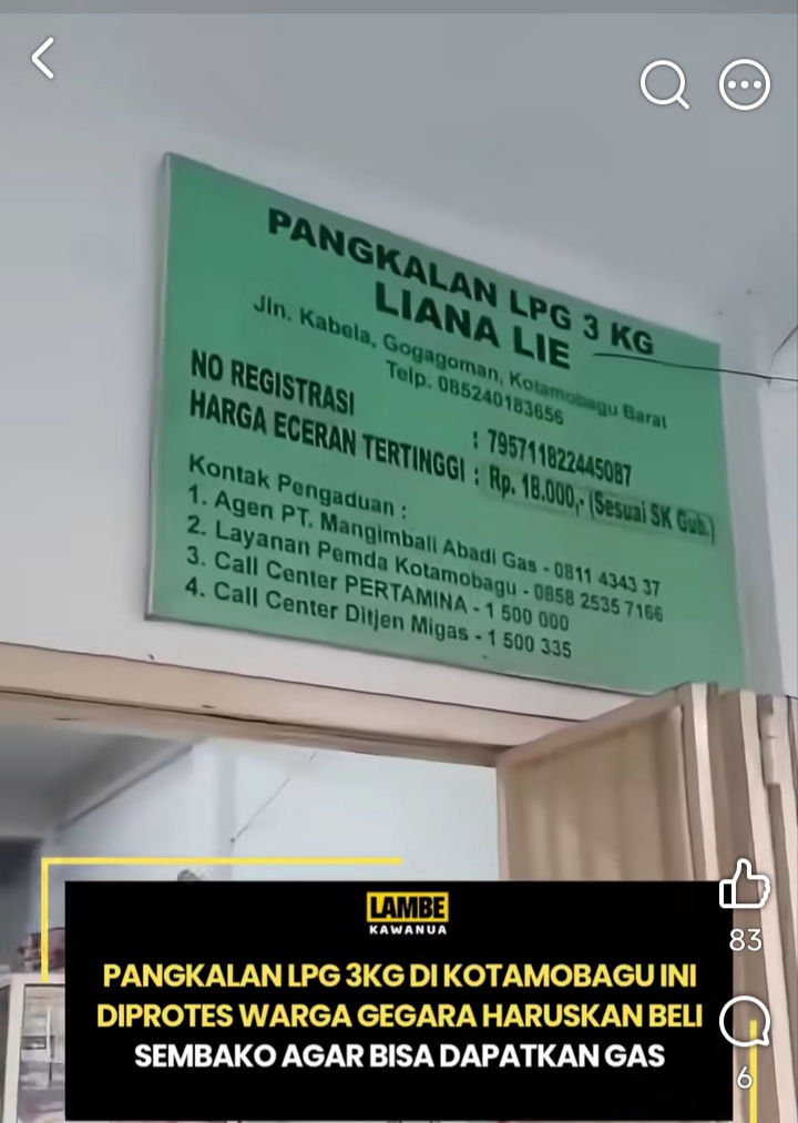 WARGA PERTANYAKAN DUGAAN SYARAT BELI SEMBAKO UNTUK DAPATKAN LPG 3 KG DI KOTAMOBAGU